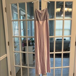 Maurices Lavender and Silver Prom Dress